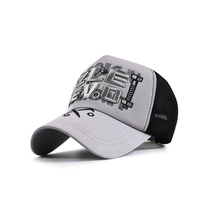 Casquette de camionneur pour hommes, casquette de soleil en polyester de grande taille, de bonne , à la , hip hop punk rock, casquette de baseball en maille, 56-62cm: gray