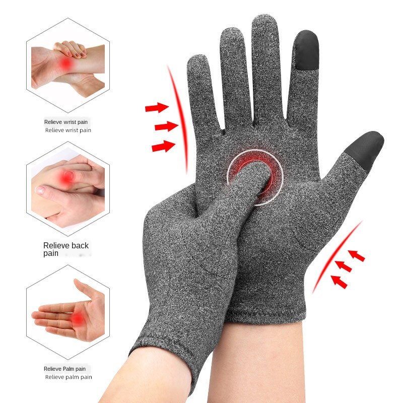 Compression Full Finger Pink Gloves Wrist Support Finger Pain Relief Gloves Therapy Relax Care Tools Gloves Pink Gloves