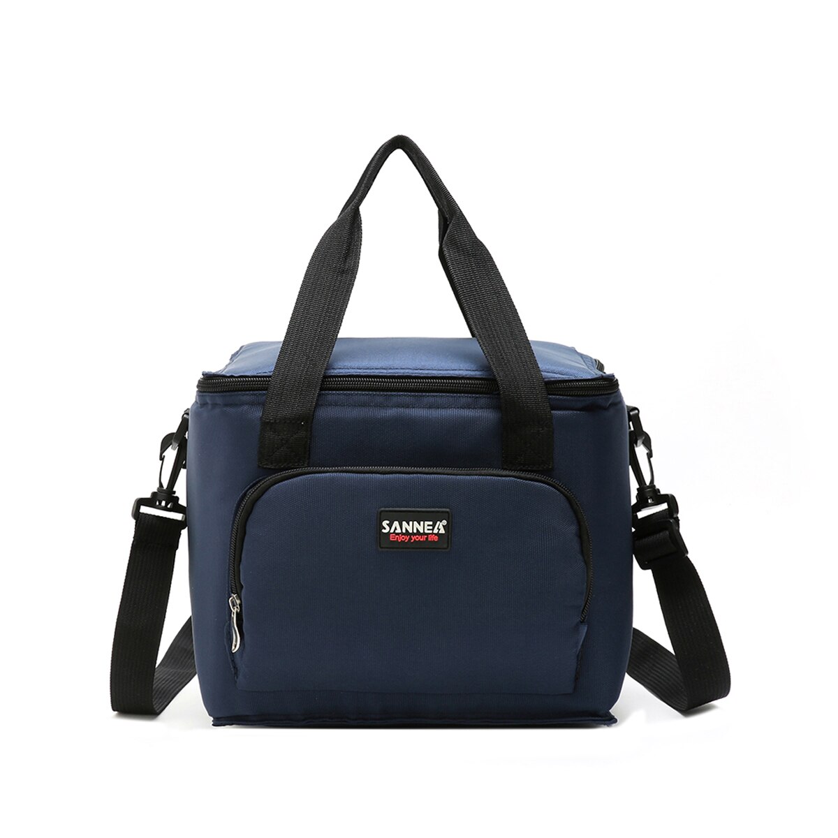 Geïsoleerde lunchtas waterdichte lunchsnackkoeltas thermische tas met schouderband: D