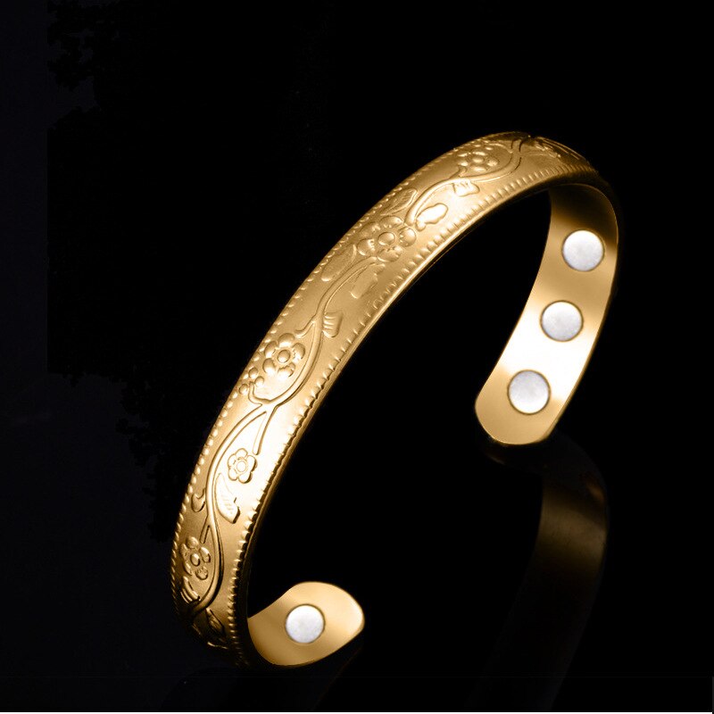 HOMOD Gold muster Magnetische Kupfer Armreif Armband Healing Bio Therapie Arthritis Schmerzen Relief Schmuck