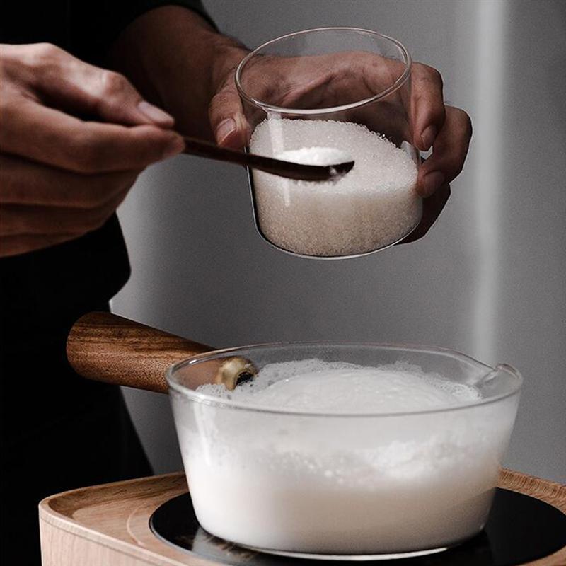 420ml klar glasburk med lock och sked förseglad behållare förvaringsbehållare för lös te kaffebönsocker salt
