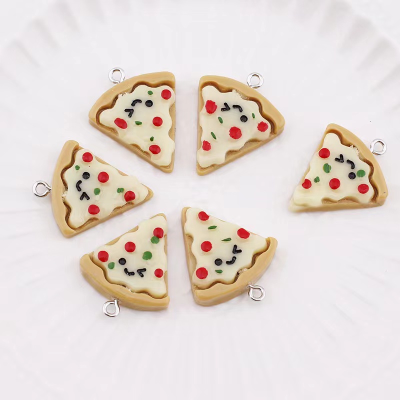 10Pcs Gesimuleerde Pizza Bedels Voor Hanger Diy Oorbellen Ketting Sieraden Accessoires Vinden