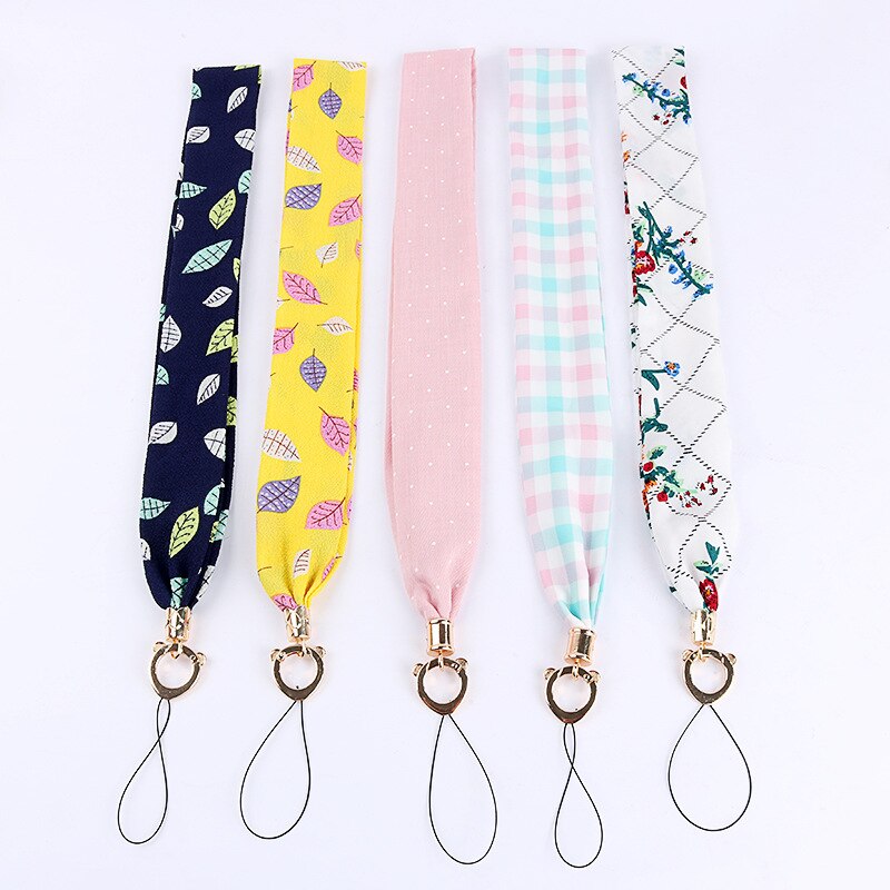 Mobile silk Lanyard neck strap for key card phone string kawaii wrist strap hand key cord necklace phone holder rope