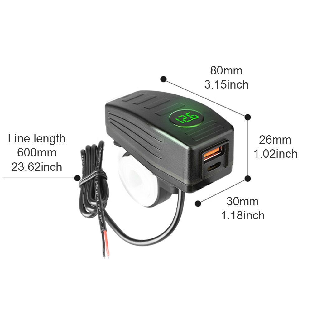 Usb Motorfiets Lader Waterdicht Dual Usb Quick Change 36W Voeding Gps Adapter Universele Lading Voor Telefoon
