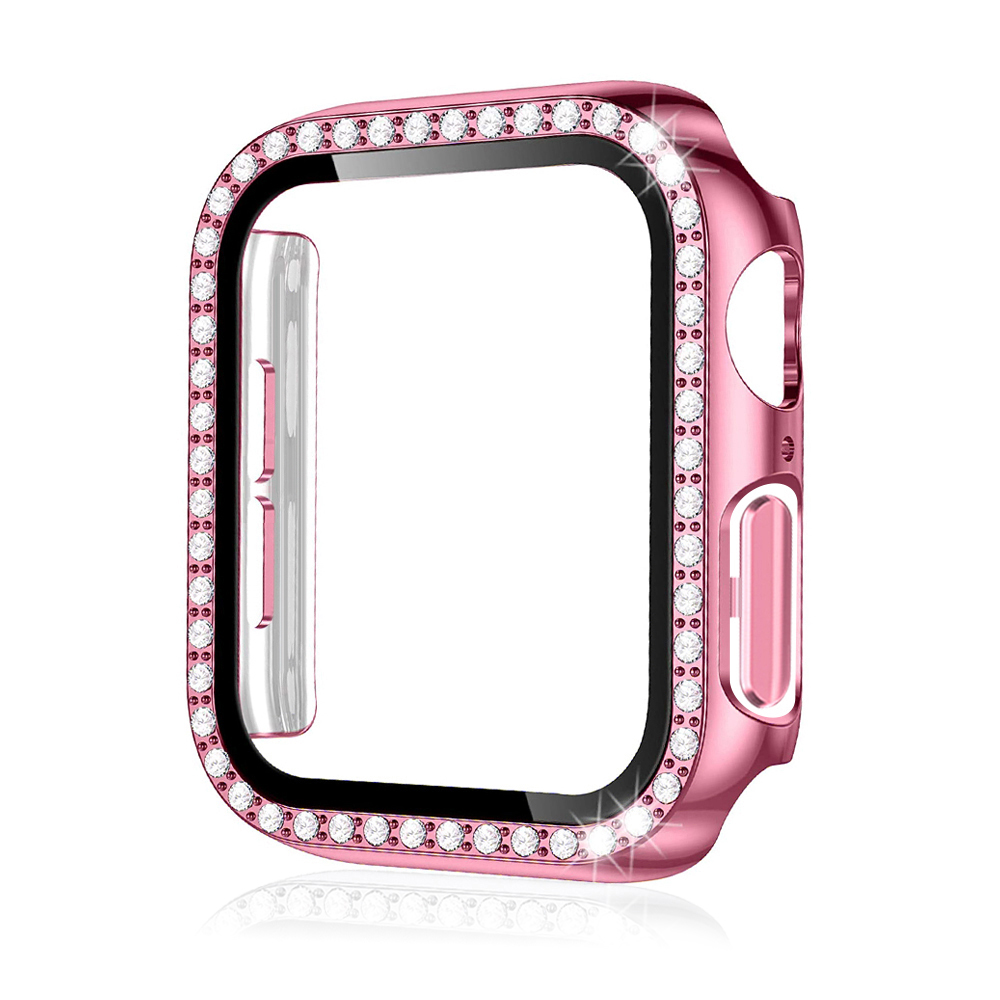 Apple Watch 10 Series Single Row Diamond Case Full Cover Watch Protective Cover Iwatch Series 42MM 46MM Apple Watch Case: WHITE / 7 Inches & Above