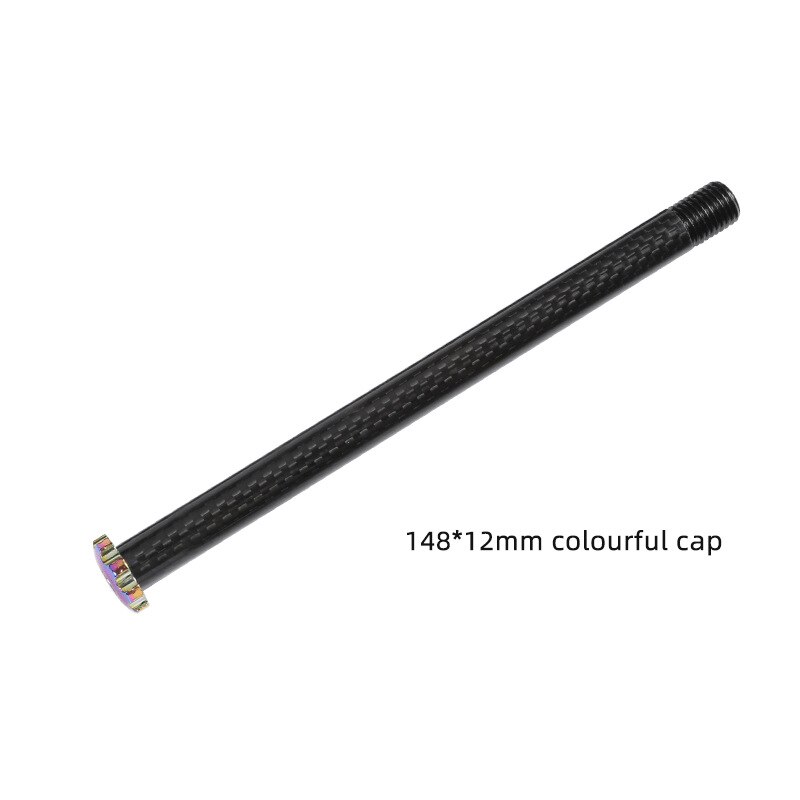 Karbon mtb navaksel gjennom aksel 12/15mm landeveissykkel foran baknav spyd hjulaksel navaksel 15 x 100 12 x 100 12 x 142 12 x 148 15 x 110: 148 x 12mm regnbue