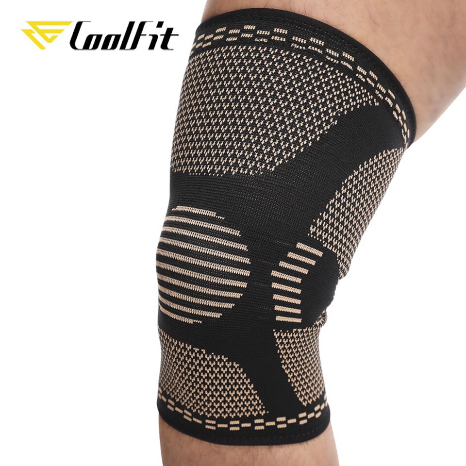 CoolFit-rodilleras elásticas de cobre antideslizantes, rodillera deportiva para Fitness, equipo de Fitness, rótula para correr, soporte de baloncesto, 1 ud.