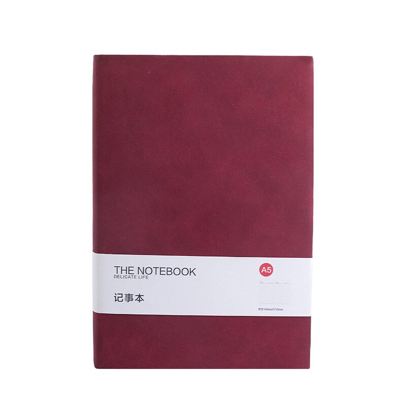 Notebook Business Thickened A5 Soft Leather Conference High-grade Exquisite Work Notebook Office Retro: wine red / A5-260P-210X145mm