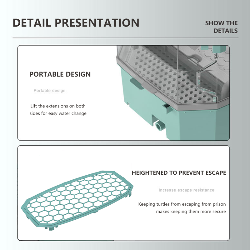 Reptile Turtle Vivarium Box with Basking Platform Tortoises Aquarium Tank Transparent Turtles Anti-Escape Cage Home Aquariums