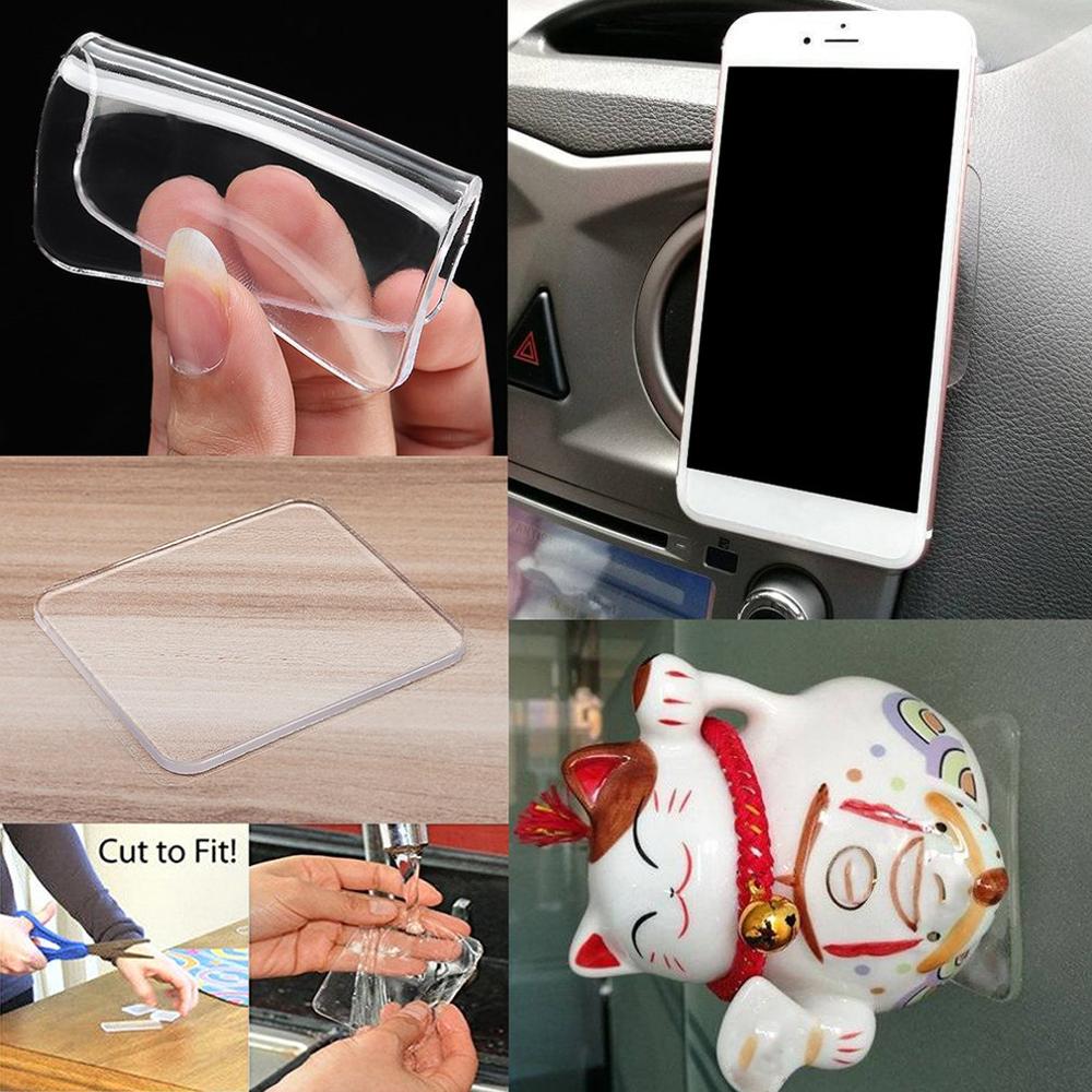 Bil gel pude gennemsigtig lille firkantet nano hånd klistermærker parfume sæde bil dekoration fast pu måtte 65*75mm