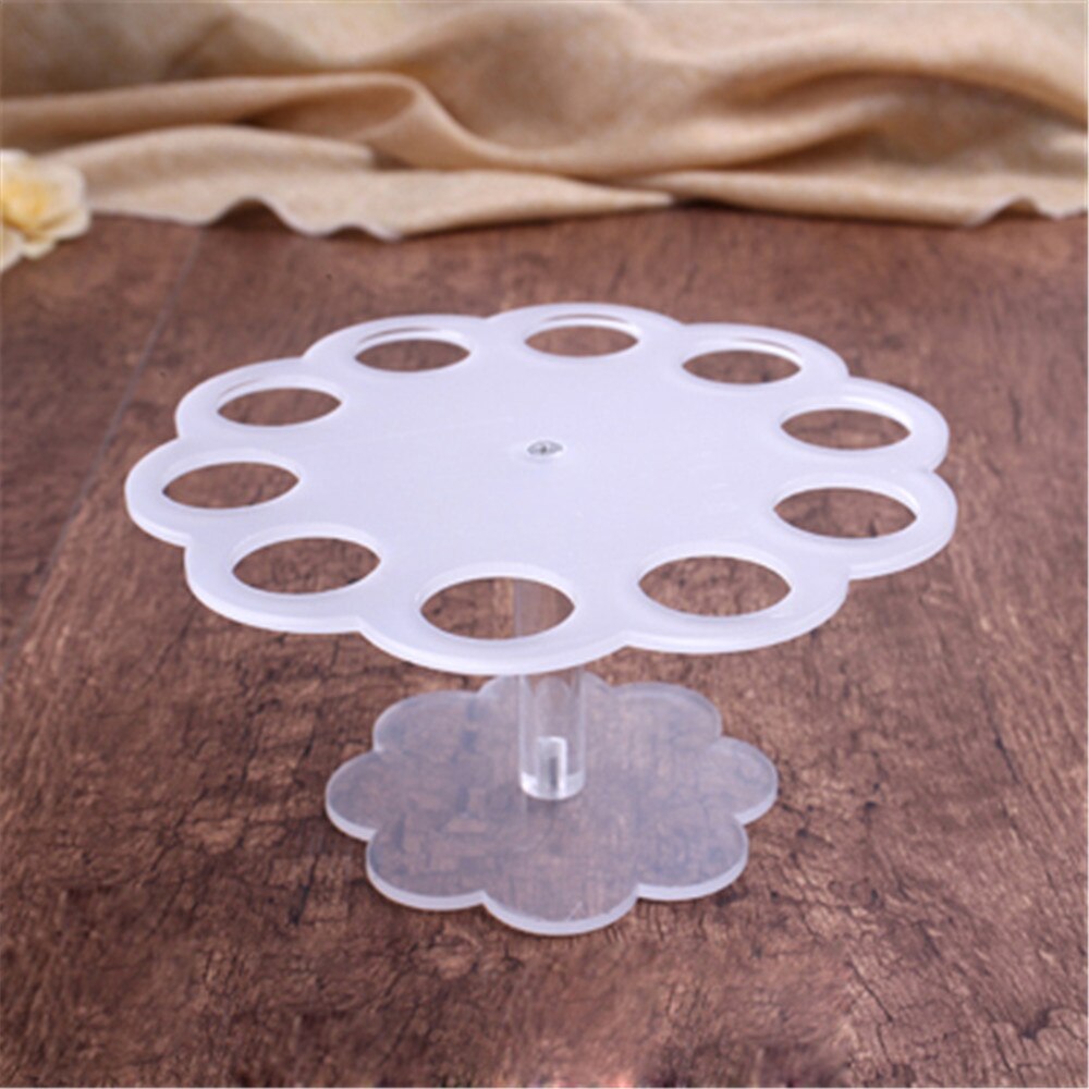 10 Holes Acrylic Stand Ice Cream Crisp tube Cone Holder Black Iron Cone Holder ice cream Stand Flavoring Rack Ice Cream Tools