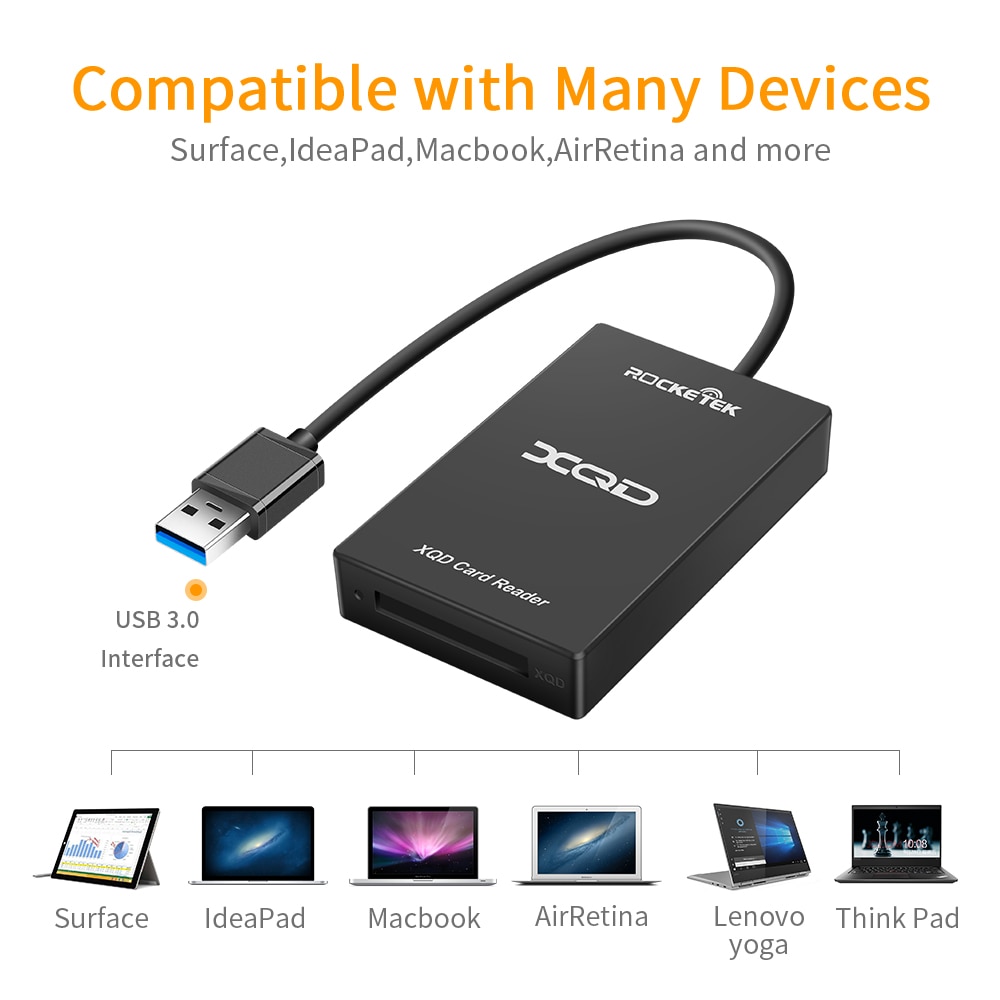 Usb 3.0/2.0 usb xqd hukommelseskortlæser højhastigheds dataoverførsel læsning til sony xqd m/g series til windows/mac os pc computer