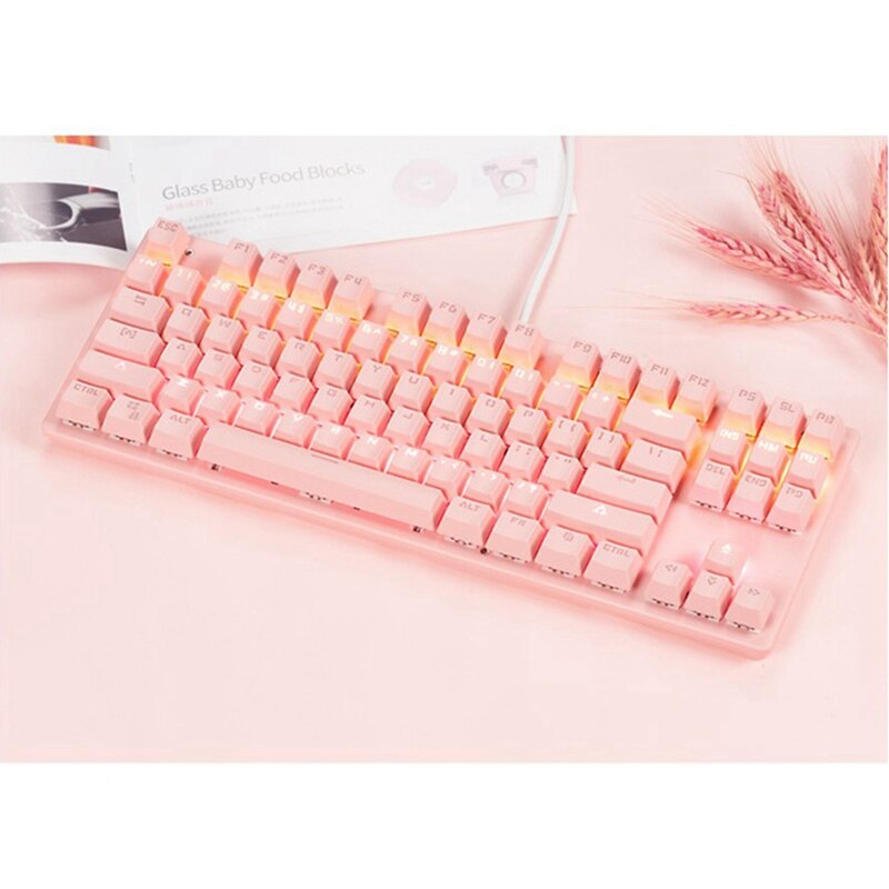 -SATA 15 Pin to 6 Pin Power Cable - 8 Inch with Mechanical Keyboard Pink Gaming Keyboard USB Wired Keyboard