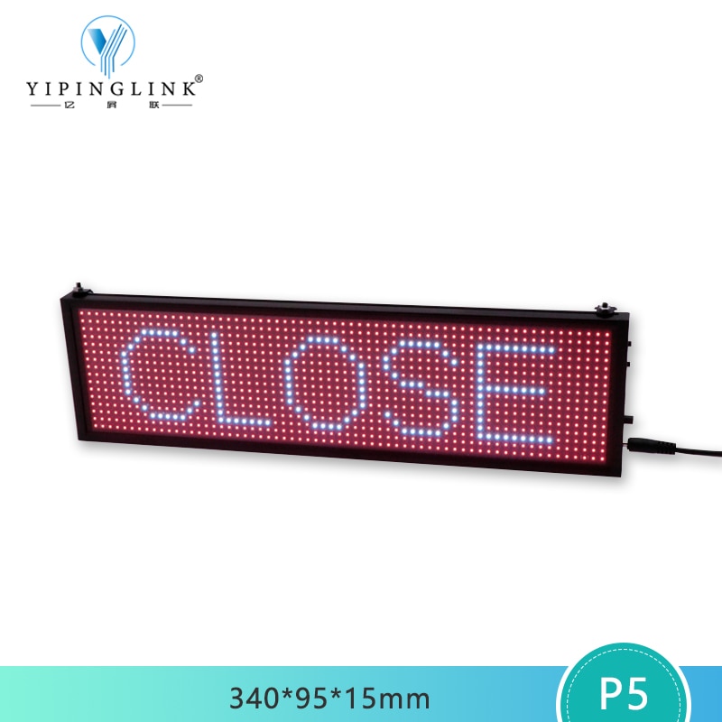 34CM WIFI programmable full color RGB LED moving sign USB charge global langauge digital light box P5 mini LED display