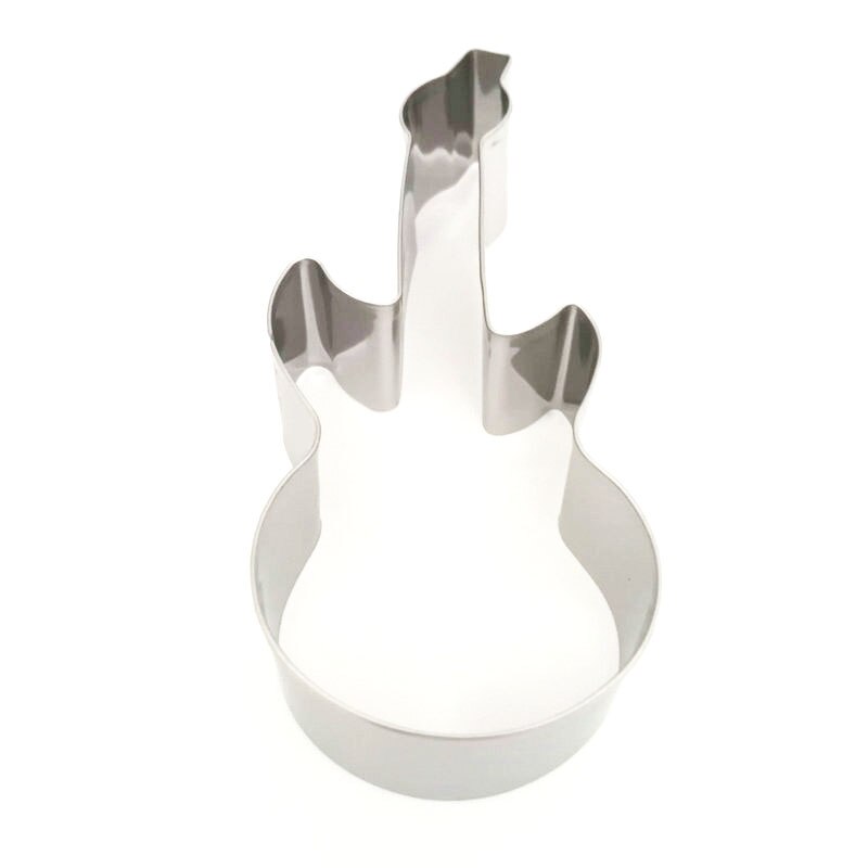 Cortador de galletas con forma de guitarra, herramientas de pastelería de acero inoxidable, Fondant para hornear galletas, decoración de pasteles