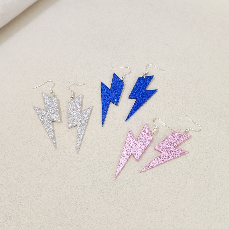 Kuguys 6.5cm lyn øreringe kvinder glitter klar neon akryl klassiske prøve smykker sommer accessories