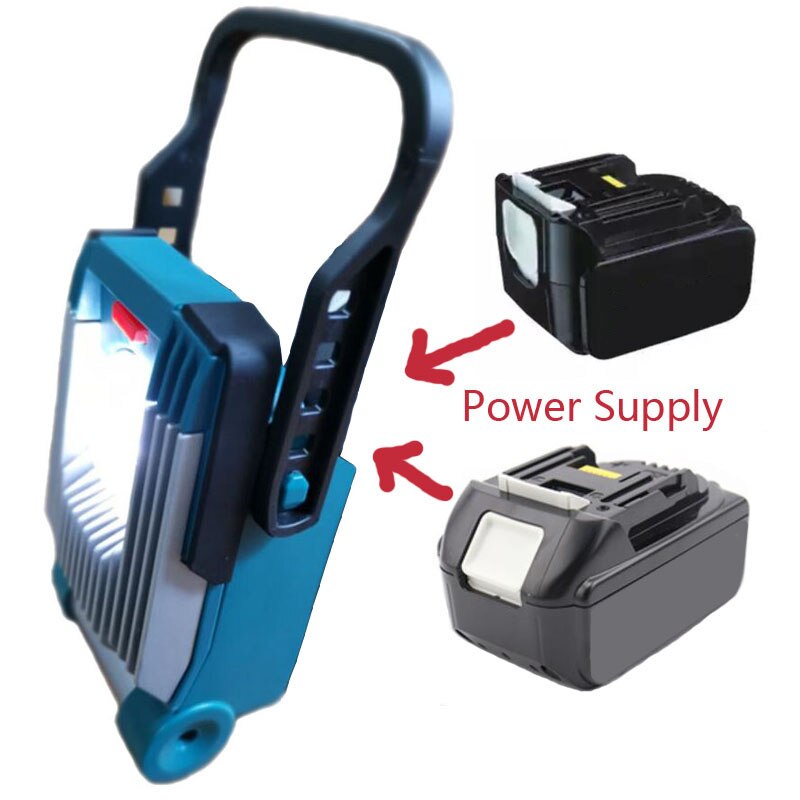 Li-ion batteri led arbejdslampe flash site lampe fakler kan drives af maikita dewalt bosch milwaukee  m18 18v li-ion batteri: Mak