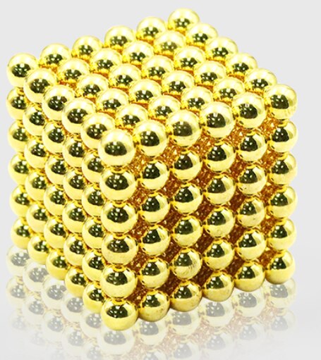 512 pz/lotto fai da te metallo neodimio magnete magico sfere magnetiche blocchi cubo costruzione giocattoli da costruzione Colorfull Arts Crafts Toy: gold-3mm-512pcs