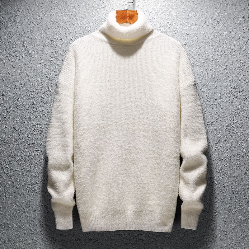 Vintertröja herr polotröja herr solid casual streetwear tröja herr varm stickad tröja herr tröja