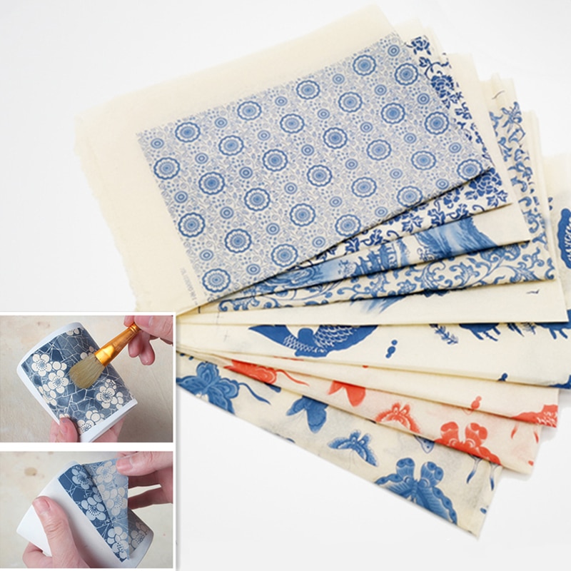 Jingdezhen – papier de transfert d&#39;argile, poterie céramique, glaçure sous glaçure, fleurs colorées, papier autocollant haute température, bricolage, 1 pièce