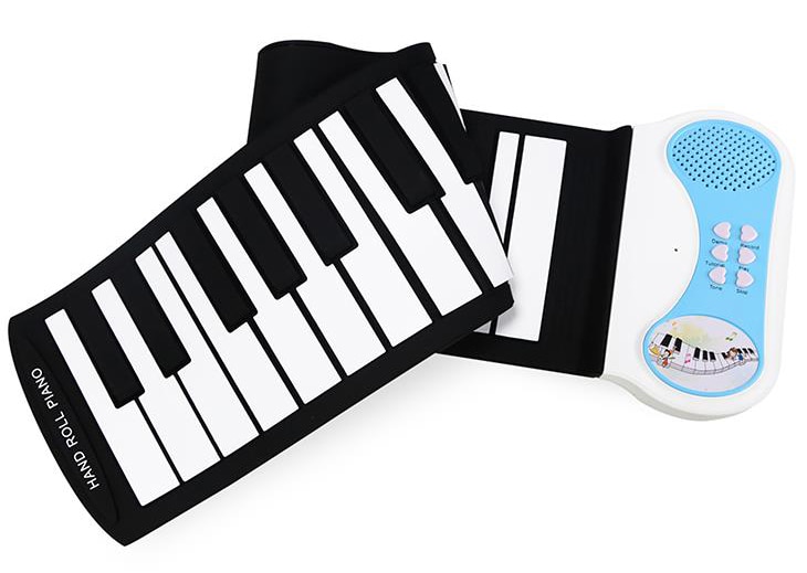 ! 37 toetsen Roll Up siliconen Piano Roll-Up Soft keyboard piano met 8 verschillende tonen, 6 demo Songs (Blauw, Roze, Groen)
