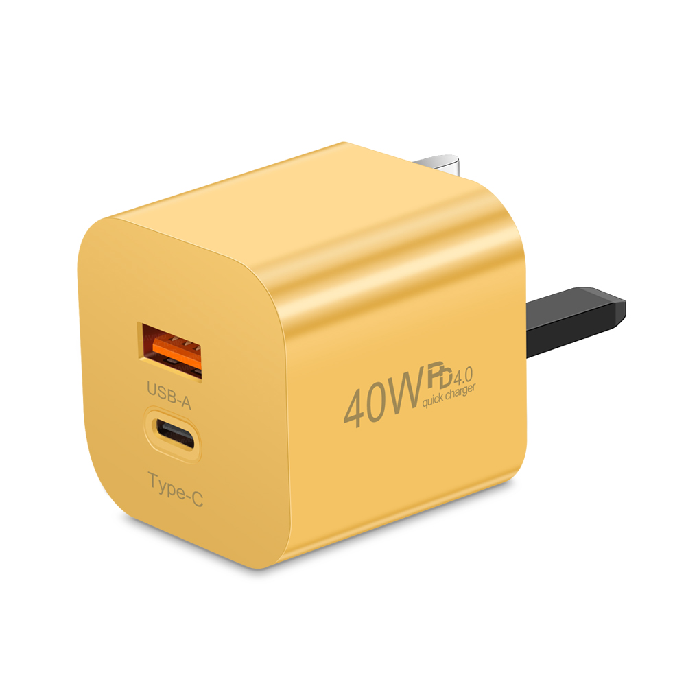 Cargador rápido PD de 40W, adaptador de carga USB C para teléfono móvil, enchufe UE/EE. UU., cargador de pared QC 3,0 para iPhone 15, Huawei y Xiaomi: IL