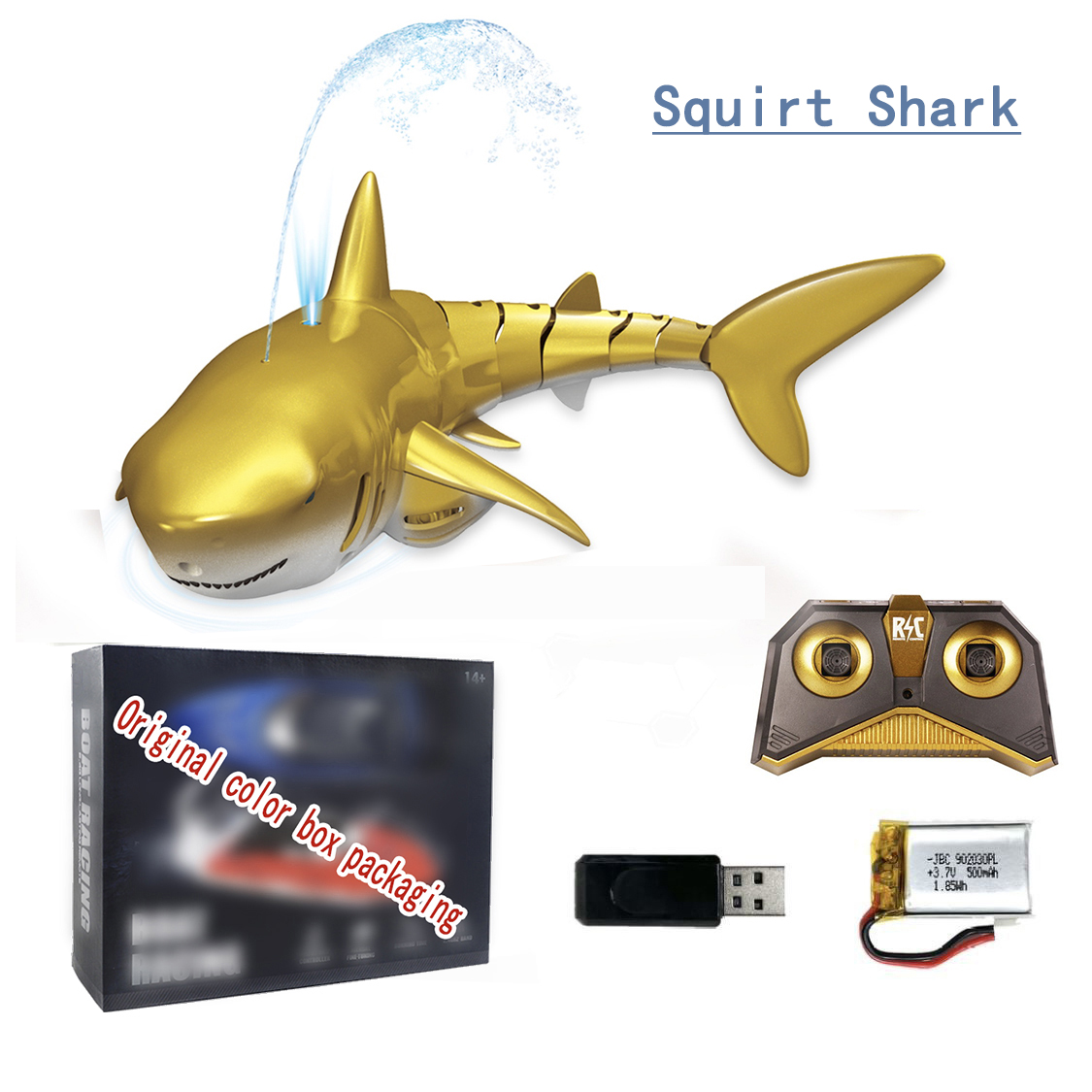 Rc Whale Shark Toy robot telecomando animali Marine Life Bath Pool pesce elettrico bambini giocattoli da bagno per bambini ragazzi sottomarino: SquirtWater shark A2