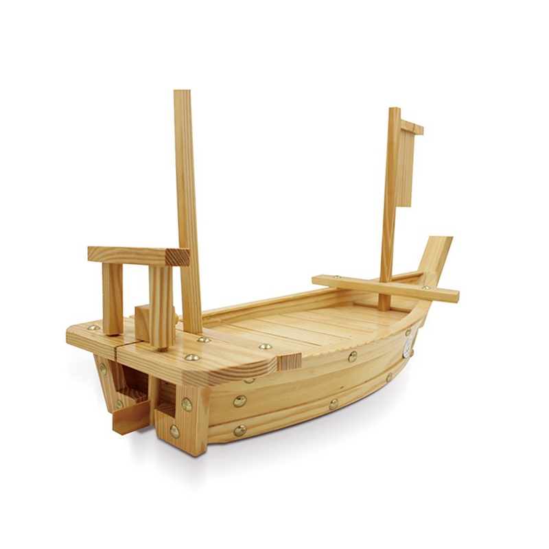 Træ sushi bakke serverer båd plade stor størrelse 50cm til restaurant: Default Title