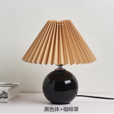 Europese moderne geplooide vouw led tafellampen slaapkamer bureaulamp hout rotan staande lamp studeerkamer leeshuis decoratie verlichtingsarmaturen: Stijl 12