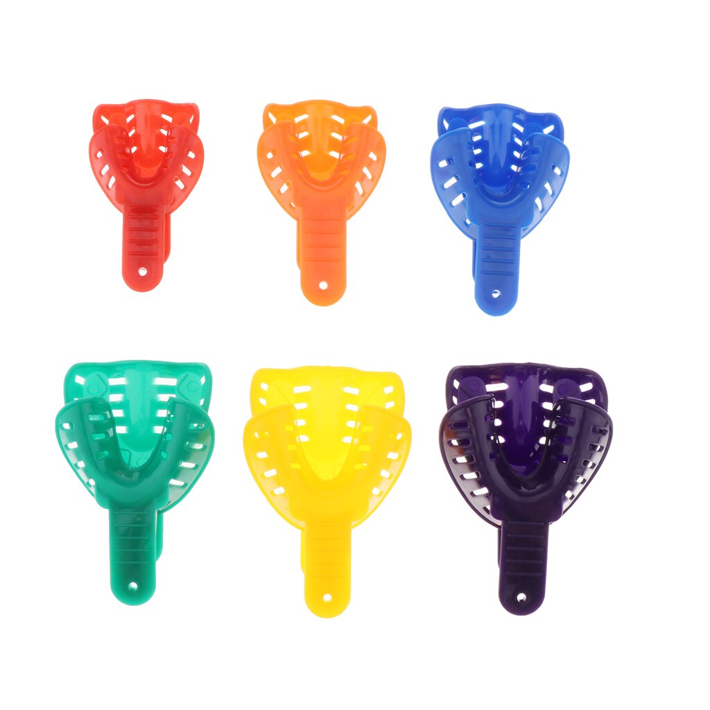 6 Pairs Upper &amp; Lower Plastic Impression Trays For Adults Children
