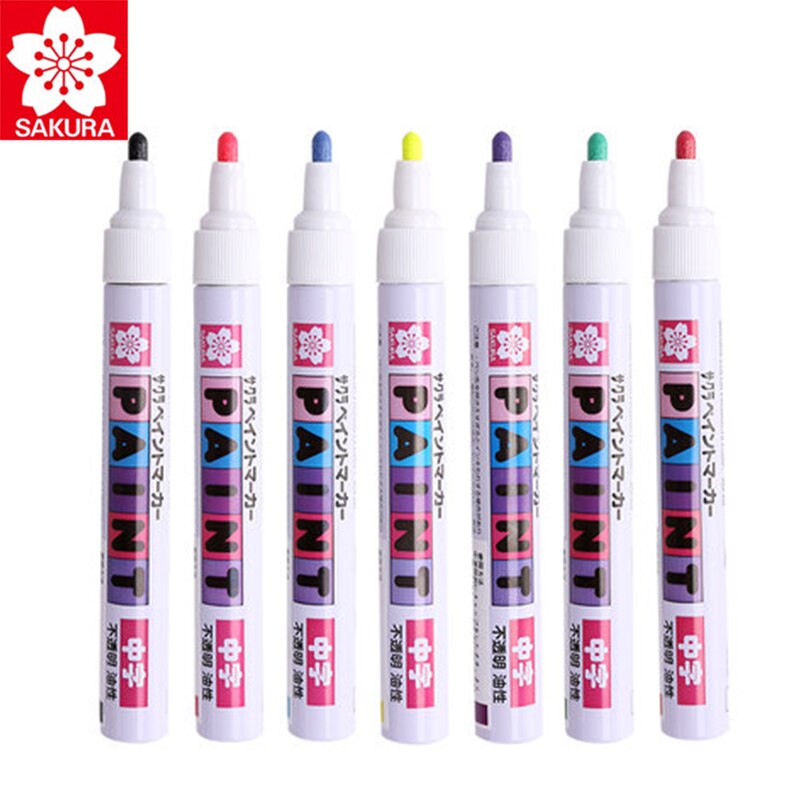 1 pçs sakura cherry blossom marcador caneta pintura vermelha preto azul toque pintura mão-pintado assinatura oleosa linha gancho caneta