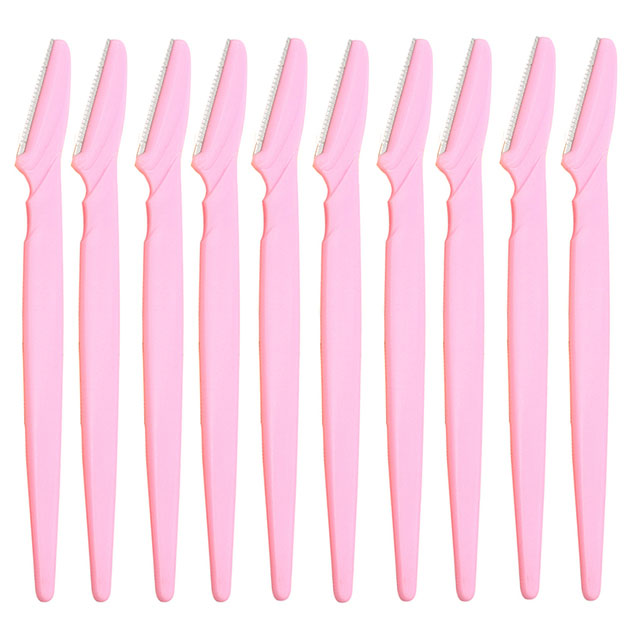 10 Stuks Wenkbrauw Trimmer Blade Scheerapparaat Draagbare Gezicht Scheermes Eye Brow Epileren Ontharing Snijders Veiligheid Scheermes Vrouw Make-Up: WHITE