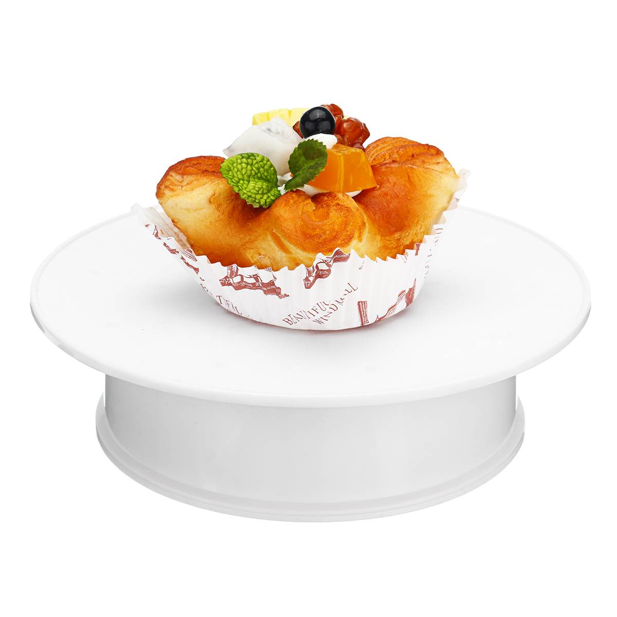 Round White Velvet Top Electric Motorized Rotating Display Stand Turntable Diameter 7.9 Motorized 360° Rotating Display Stand