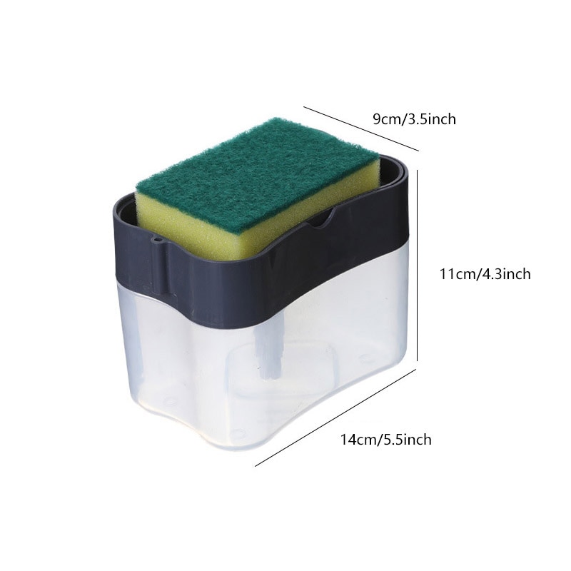 Keuken Wasmiddel Automatische Vloeibare Toevoeging Doos Druk Uit Schuursponsje Injector Afwassen Pot Borstel Zeep Loog Box Cleaner Gereedschap