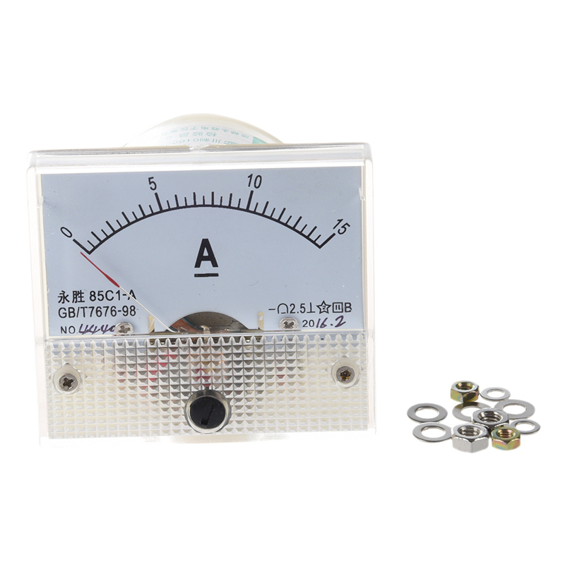 85C1 DC 0-15A Rectangle Analog Panel Ammeter Gauge: Default Title