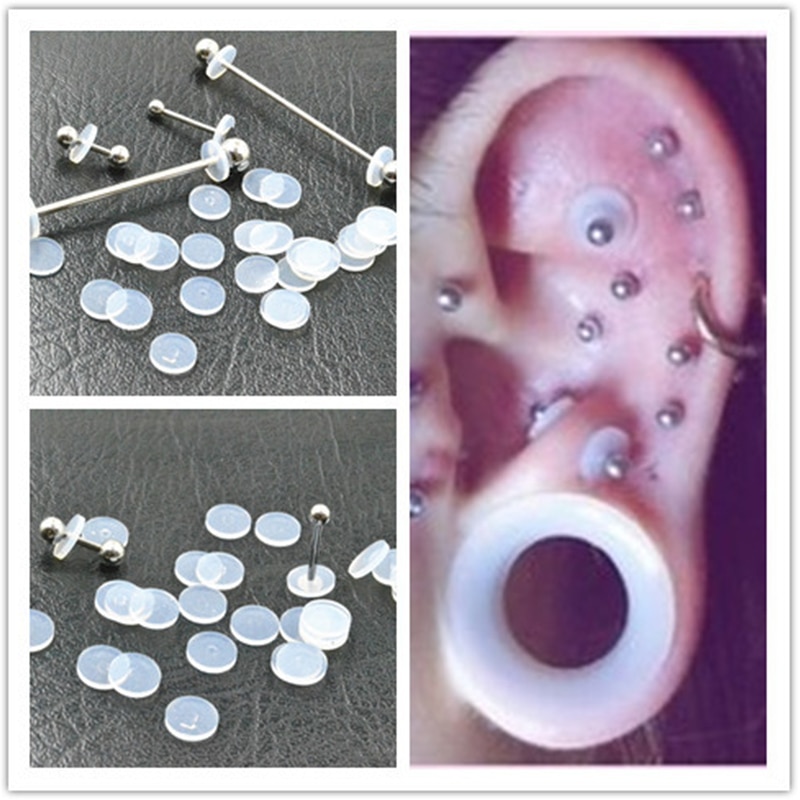 10 stk gennemsigtig ørepind tilbage blød silikone ørepropper diy øreringe tilbehør propper ørepropper ørepierende stikdåse smykker