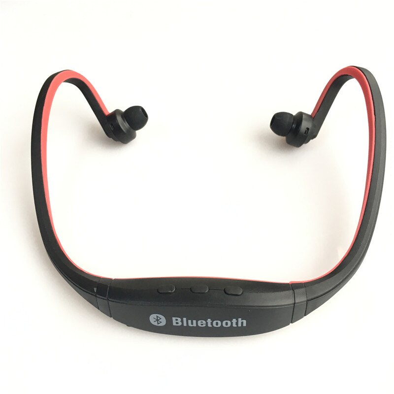 S9 Bluetooth Earphone Wireless Sports Bluetooth Headphones Support TF/SD Card Microphone For iPhone Huawei XiaoMi Phone: Red NO slot