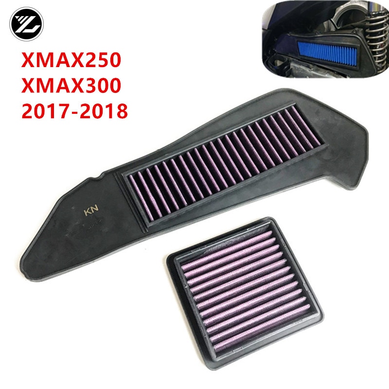 2Pcs Voor Yamaha XMAX250 XMAX300 Xmax 250 300 Motorfiets Deel Luchtfilter Intake Cleaner Motor Bescherm Air Cleaner filte