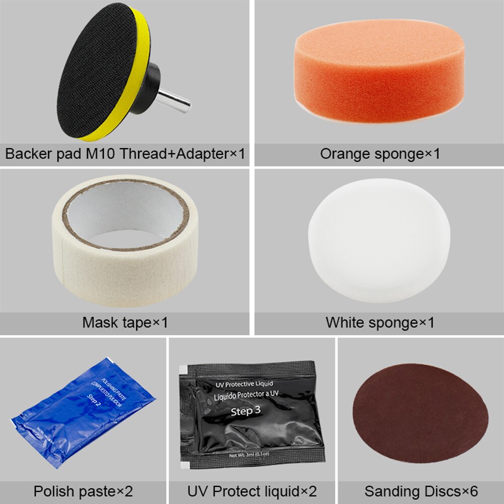 DIY Vehicle Headlight Restoration Kit Headlight Restore Cleaner With UV Protection Car Light Polisher Polishing Kit