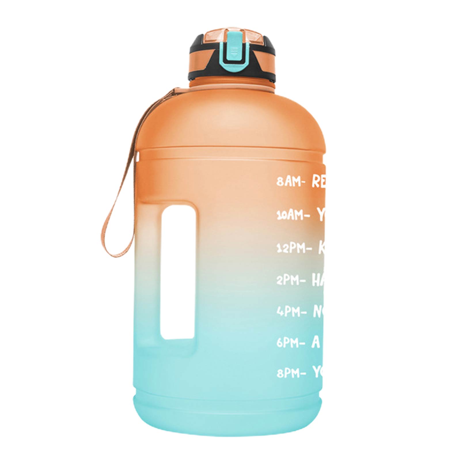 Sport Water Fles 1 Gallon Draagbare Met Stro En Tijd Marker Gehumaniseerd Handvat Nylon Band Lichtgewicht Lekvrije Clamshell: Paars