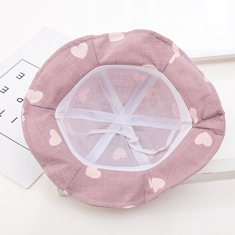 De algodón lindo amor Cubo de bebé sombrero de playa gorros niño niña sombrero de Sol para niños 3-36 meses encuentro ropa de bebé verano bebé chica sombrero de sol