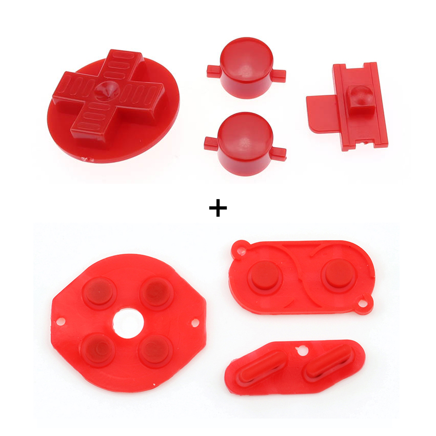 YuXi Rubber Conductive Button A B D pad Silicone Start Select Keypad & DIY Buttons Set For Gameboy Classic GB Repair parts: Red