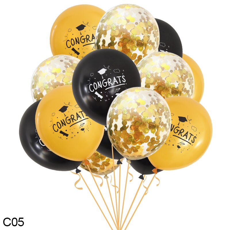 Gold Letter Congrats Grad Banner Wall Hanging Garland Flag We Are So Proud Of You Bunting graduation party decoration Supplies: C05-15piece