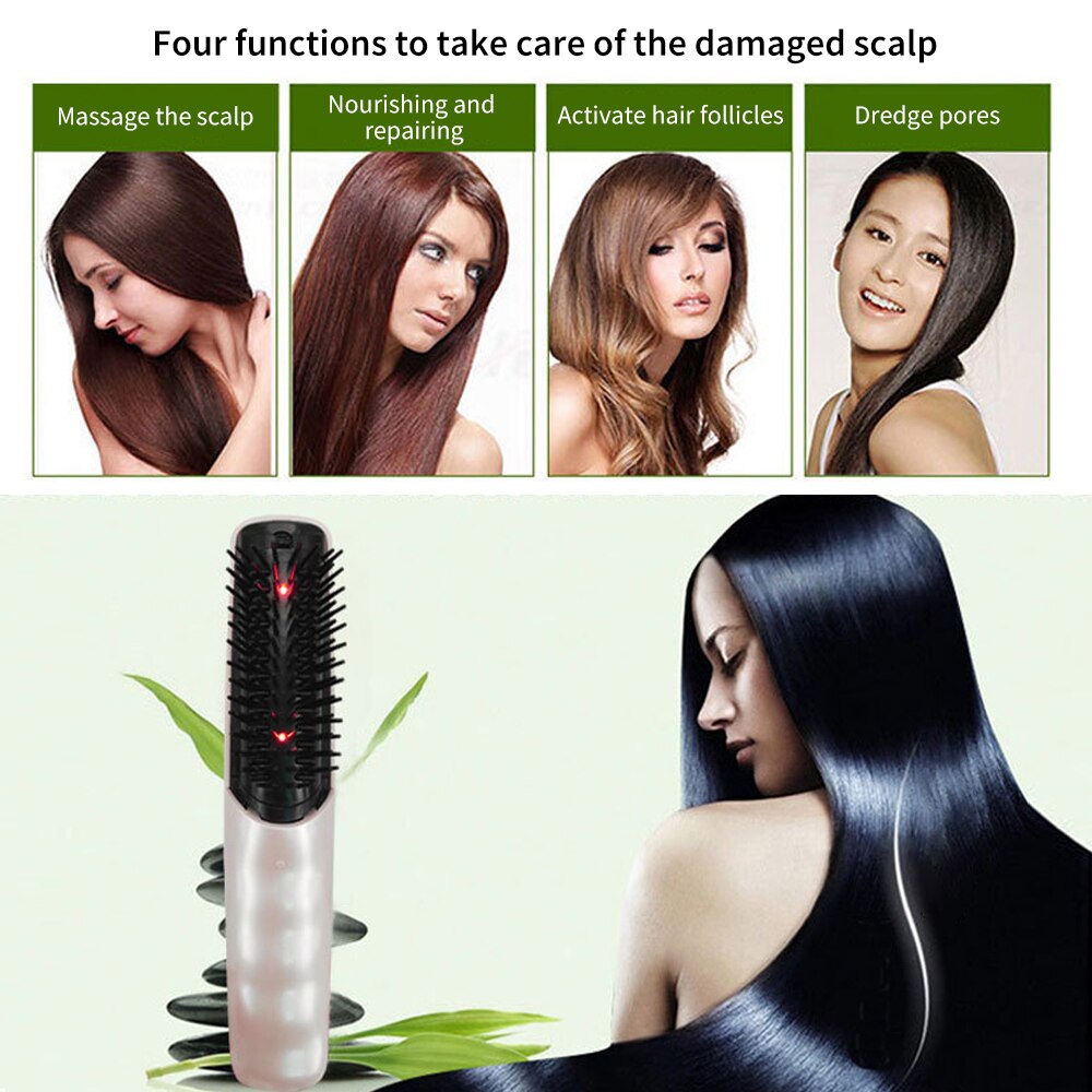 Hair Growth Care Electric Wireless Infrared Ray Massage Comb Hair follicle Stimulate Anti Dense Anti Hair-loss Head Massager