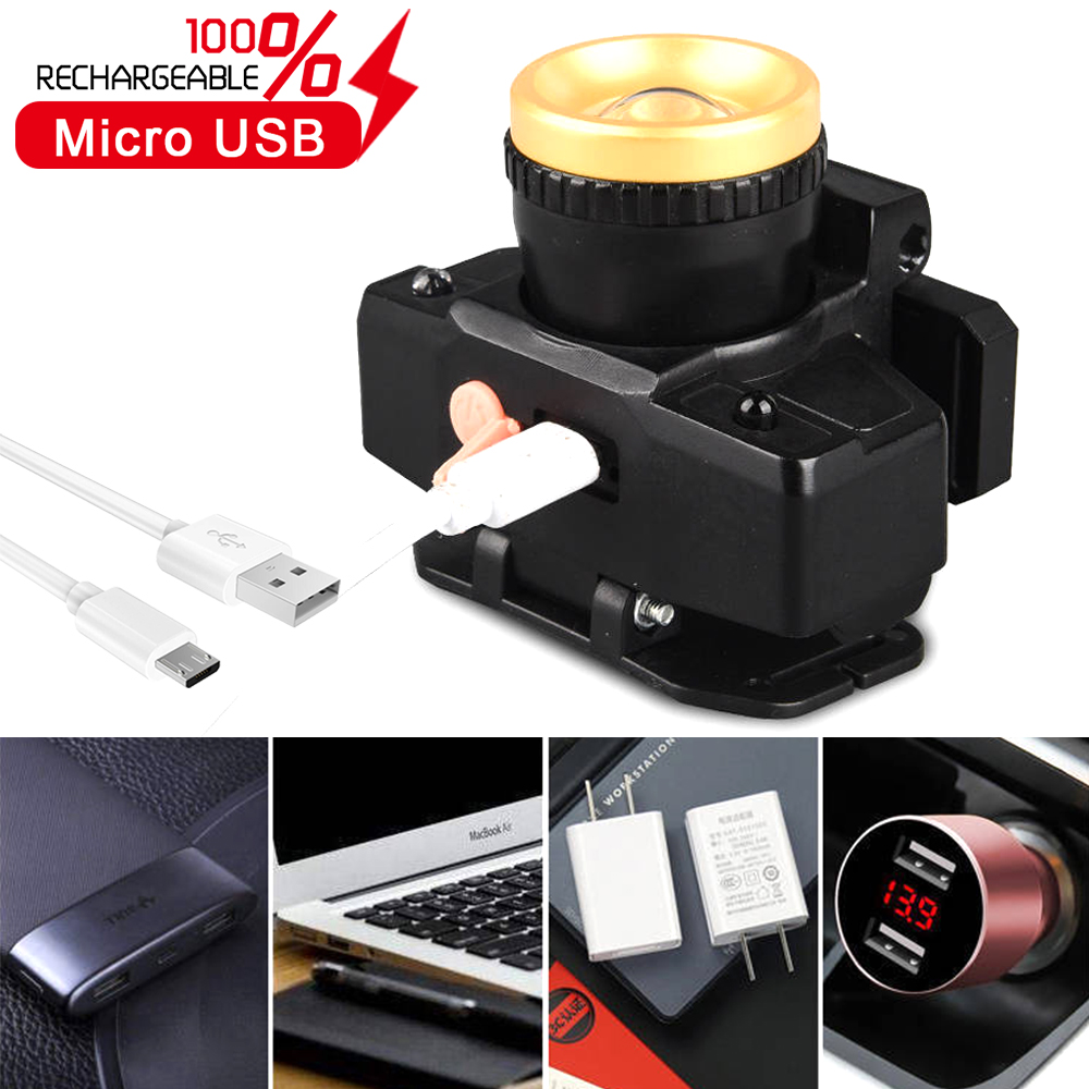 Solcelledrevet led-pandelampe vandtæt sensorforlygte bruger 18650 batterier usb genopladelig pandelampe til udendørs camping