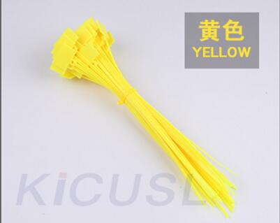10PCS 4*150mm sign cable tie Plastic cable tie tag tied mark tie: YELLOW