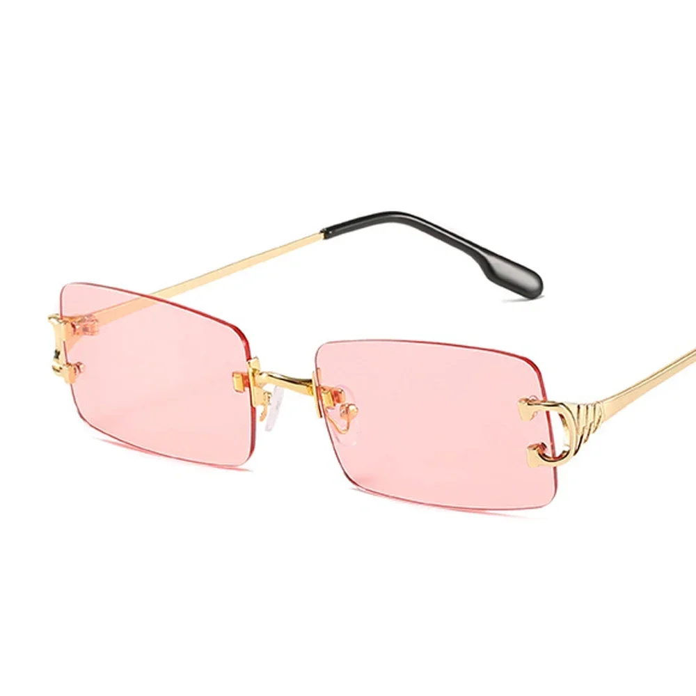 MUSELIFE gafas de sol estrechas para hombre sin montura verano 2025 rojo azul negro gafas de sol rectangulares para dama cara pequeña