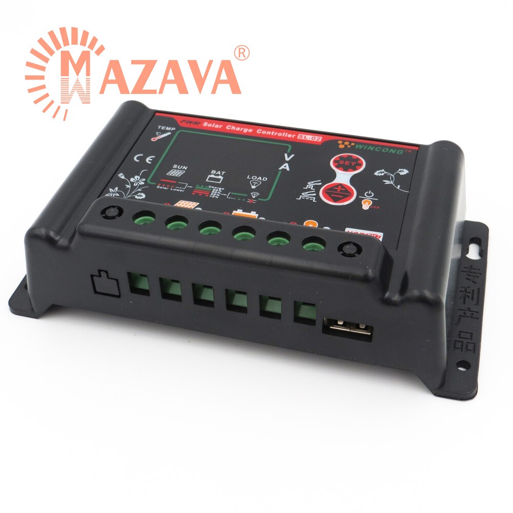 1Pcs 30A 20A 10A Solar Charger Controller 12V 24V Regulator SL02B Wincong Battery LI-ION NI-MH LiFePO4