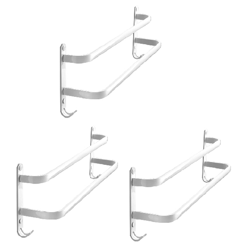 Towel Hanger Wall Mounted Towel Rack Bathroom Space Aluminum White Towel Bar Rail Matte Towel Holder