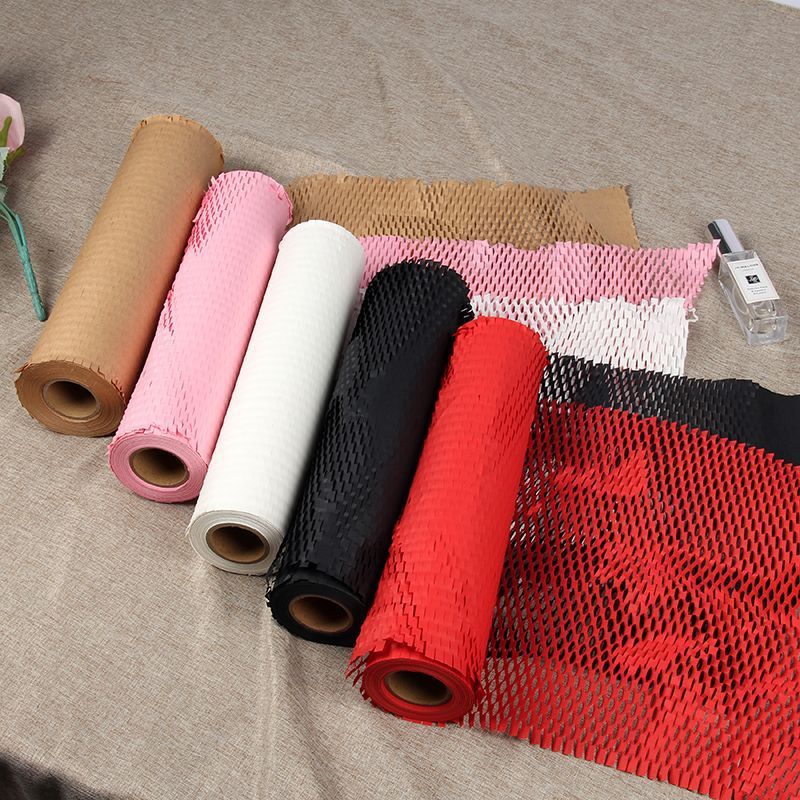 Papier o strukturze plastra miodu 30CMX5M, odporny na wstrząsy papier do pakowania buforowego, degradowalna ochrona środowiska Papier pakowy Kraft do pakowania kwiatów